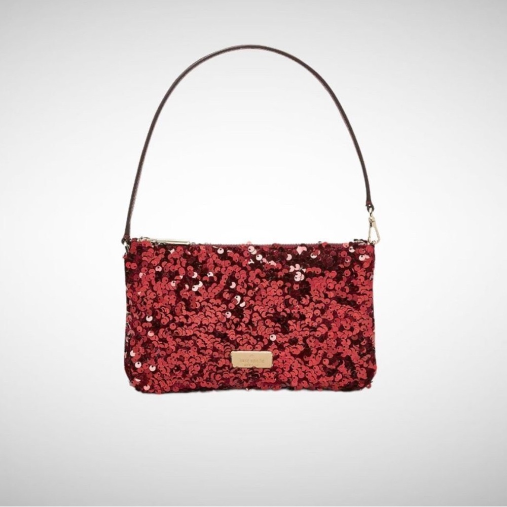 New with Tags Gorgeous Kate Spade Kiki Red Sequin Convertible Wristlet